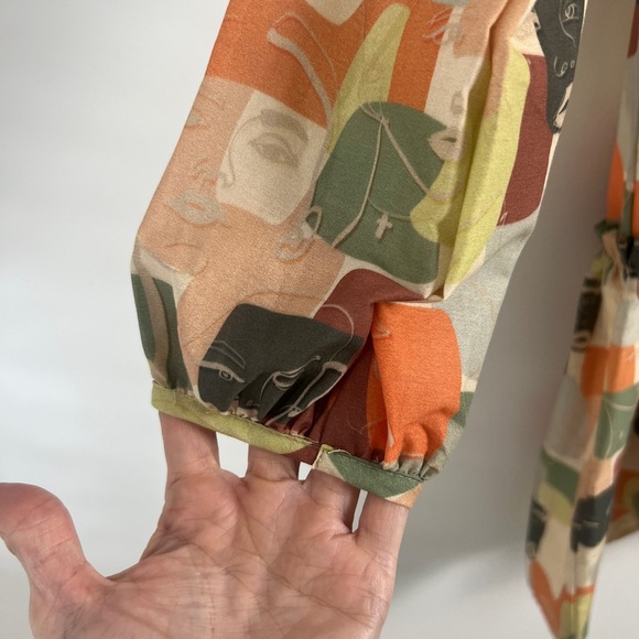 NEW Inclan Studio Windsor 100% Cotton Colorful Abstract Print Shift Dress M & L - Picture 10 of 14